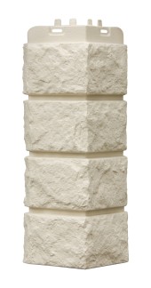 Угол фасадной панели "Колотый Камень Молочный" Угол фасадной панели "Колотый Камень Молочный"