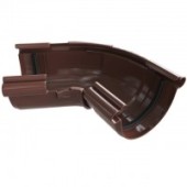 УГОЛ ЖЕЛОБА РЕГУЛИРУЕМЫЙ 120-145° ПВХ, КОРИЧНЕВЫЙ «ЭЛИТ»